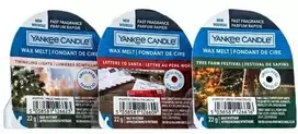 „Yankee Candle“ kalėdinių žvakių vaško rinkinys, 3 x 22 g