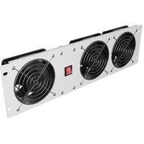 Lanberg Vertikalus Vėdinimo Panele 19" 3U AK-1506-S, 3 Ventiliatoriai, 230V, Pilka, Plienas