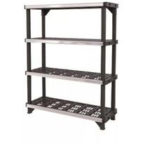 Keter Fused 29208532 4 pakopų lentyna, 122x45,7x152,4cm, juoda, 180kg/lentynai, vėdinamos lentynos