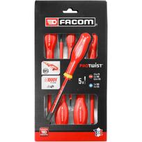 Facom AT5VE.PB izoliuotų atsuktuvų rinkinys 5vnt, 1000V, 24Nm, Protwist, ergonomiškas
