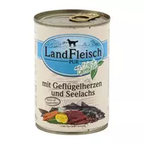 LandFleisch konservai šunims su paukščių širdimis ir žuvimi, 800 g