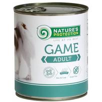 NATURE'S PROTECTION DOG ADULT GAME SU ŽVĖRIENA KONSERVUOTAS PAŠARAS ŠUNIMS 800g