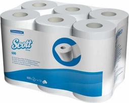 Kimberly-Clark Scott Essential – Tualetinis popierius mažuose rulonuose, 2 sluoksnių, baltas – 600 lapų
