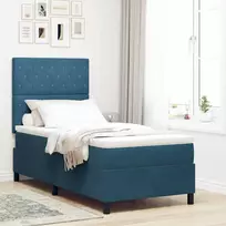 LED Čiužinio Lova Tamsiai mėlyna 90 x 190 cm Aksomas