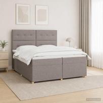 Spyruoklinė lova su čiužiniu Taupe 200 x 200 cm Audinys