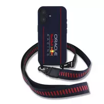 Red Bull Silicone Vertical Logo iPhone 16 Case in Blue with MagSafe Support