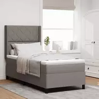 Kiemas lova su pagalve su galvūgalio Taupe 200 x 90 cm audinys