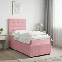 LED lovos čiužinys su LED apšvietimu Rožinė 90 x 190 cm Aksomas