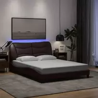 Lovos rėmas su LED be čiužinio, Hvar, tamsiai rudas, 120x200 cm