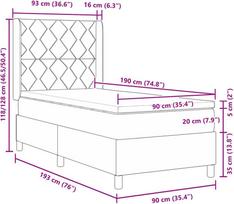 Kiemas lova su pagalve Tamsiai rudas 190 x 90 cm audinys