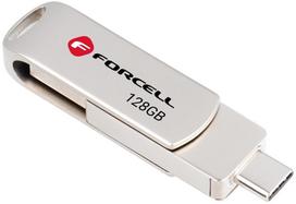 Pendrive ForCell Pendrive 128GB USB 3.2 Gen 1 (USB A / USB C) Forcell F-Data Metal Duo srebrny | 5903396391798 | 5903396391798