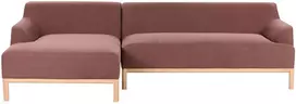 Beliani Trivietė kampinė sofa SOSJO bordo spalvos, dešininė