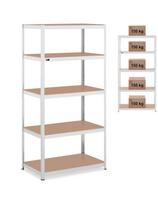 Metalinė laikymo lentyna su 5 lentynomis 750 kg 100 x 60 x 197 cm pilka