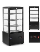 4 lygių įstiklinta šaldytuvo vitrina 78 l - juoda