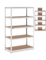 Metalinė laikymo lentyna su 5 lentynomis 750 kg 120 x 60 x 197 cm pilka