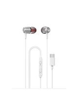 Laidinės į ausis įstatomos ausinės su mikrofonu ir nuotolinio valdymo pulteliu USB-C 1,2 m – baltos spalvos