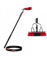 Teleskopinis šepetys su vandens prijungimu langams ir panelėms valyti, plotis 35 cm, 175–720 cm