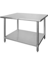 Budget Line varžtais tvirtinamas centrinis stalas su lentyna – 120x60x85 cm