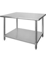Budget Line varžtais tvirtinamas centrinis stalas su lentyna – 160x60x85 cm