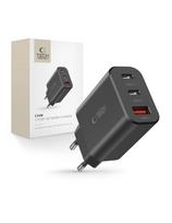 NC30W 2x USB-C USB-A 30W sieninis įkroviklis – juodas