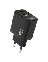 A27 MaxC USB-C USB-A GaN 35W sieninis įkroviklis – juodas