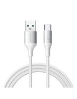 S-A28 pintas kabelis USB-A - USB-C 3A 1m - baltas