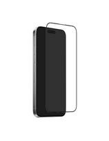Grūdintas stiklas iPhone 17 Air su aplikatoriumi ir juodu Puro rėmeliu