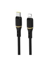 USB-C – iPhone Lightning laidas su silikoniniu pynimu 30W 1m – juodas