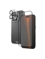 3 viename „iPhone 16 Pro“ apsauginis dėklas, D3O ekrano apsauga ir kameros stiklas – skaidrus