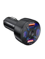 Automobilinis įkroviklis 2xUSB-C 2xUSB-A 60W - juodas