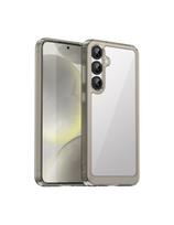 Silikoninis dėklas su gelio rėmeliu, skirtas „Samsung Galaxy S25+ Outer Space“ dėklui – skaidrus juodas