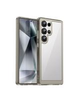 Silikoninis dėklas su gelio rėmeliu, skirtas „Samsung Galaxy S25 Ultra Outer Space“ dėklui – permatomas juodas