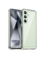 Silikoninis dėklas su gelio rėmeliu, skirtas „Samsung Galaxy S24 FE Outer Space“ dėklui - skaidrus