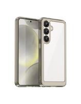 Silikoninis dėklas su gelio rėmeliu, skirtas „Samsung Galaxy S25 Outer Space“ dėklui - skaidrus juodas