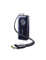 20000mAh 67W nešiojama baterija su ištraukiamu USB-C laidu – juoda