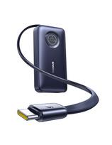 „EnerCore CR11“ 10000mAh 45W USB-C išorinė baterija su ištraukiamu USB-C laidu – juoda