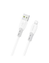 Silikoninis pintas USB-A laidas - iPhone Lightning L25SL 30W 1m - Baltas