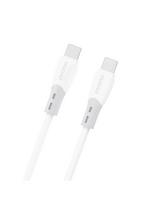 Silikoninis pintas laidas USB-C L25SC 60W 1m - baltas