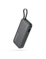 20000mAh USB-A USB-C išorinė baterija su integruotu USB-C laidu 55W - pilka