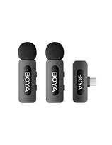120dB 2.4GHz USB-C belaidžio mikrofono komplektas - juodas