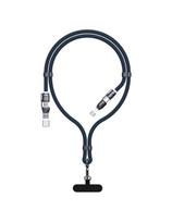 4 viename USB-C laidas su virvele ir „iPhone Lightning“ USB-A adapteriai – mėlynas