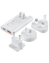 USB-A USB-C GaN Ultra 65W sieninis įkroviklis – baltas