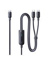 2 viename USB-C laidas - 2x USB-C 140W 1,5 m - juodas