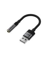USB-A į 3,5 mm mini lizdą jungiantis adapteris – juodas