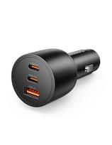 USB-C USB-A 165W automobilinis įkroviklis – juodas