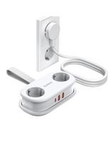 5 viename AC USB-A USB-C GaN 20W maitinimo lizdas – baltas