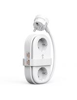 6 viename AC USB-A USB-C GaN 65W maitinimo lizdas – baltas