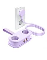 5 viename AC USB-A USB-C GaN 20W maitinimo lizdas – violetinis
