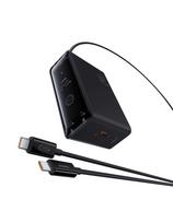 USB-A USB-C GaN 240W sieninis įkroviklis su maitinimo laidu – juodas