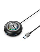 Šakotuvo adapteris 4 prievadų USB-A - USB-A SD microSD RGB 0,3 m - juodas